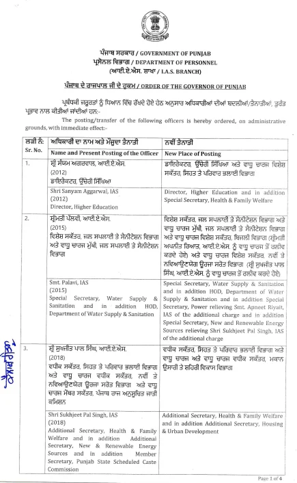 IAS and 9 PCS officers