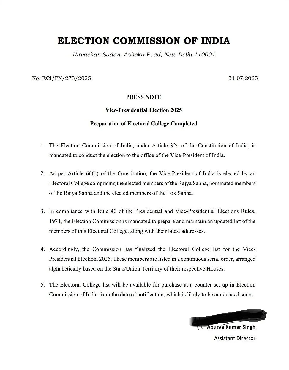 Vice President election