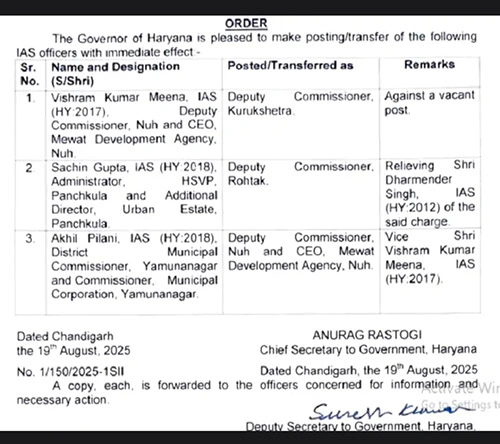 IAS Officers transfer