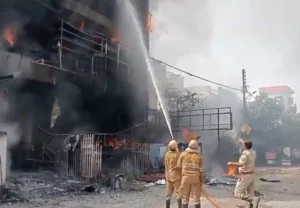 fire breaks at coaching centre